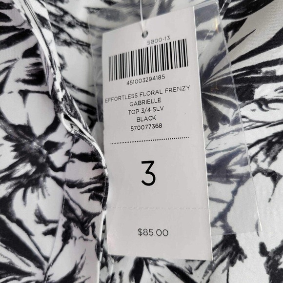 Chicos Shirt Button Up Effortless Floral Gabrielle Womens 3 US XL New White - Picture 5 of 11